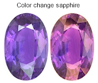 Color change sapphire